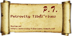 Petrovity Tibériusz névjegykártya